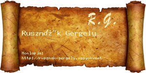 Rusznák Gergely névjegykártya