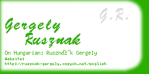 gergely rusznak business card